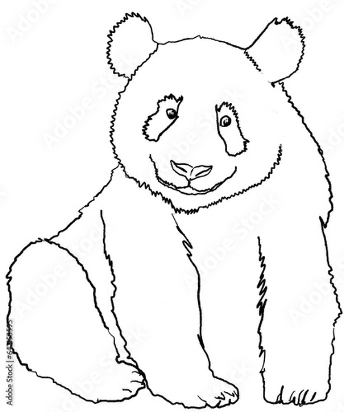 Fototapeta Smiling friendly panda for kids and teenagers