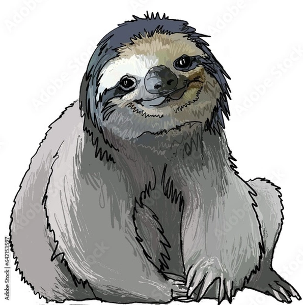 Fototapeta Smiling friendly sloth for kids and teenagers