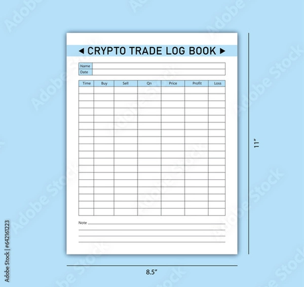 Obraz Daily Crypto Trade Logbook