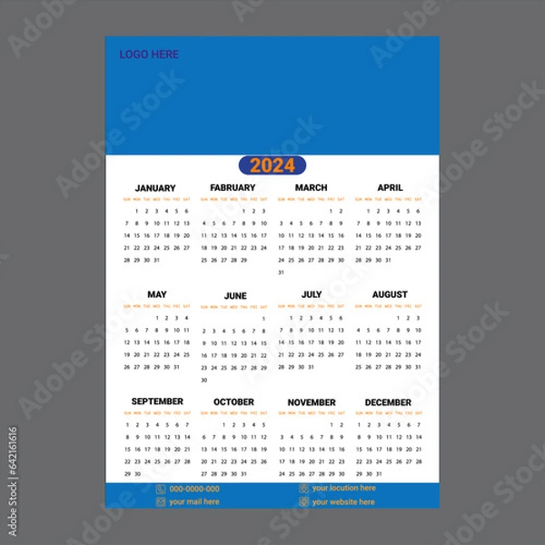 Obraz new year calendar design 2024