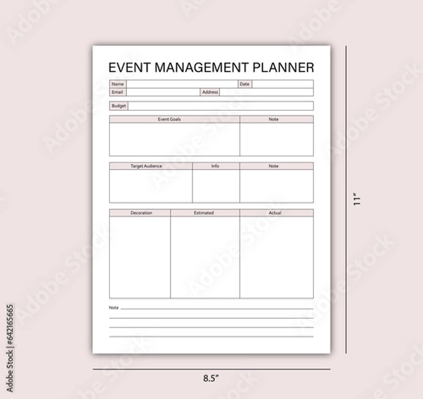 Fototapeta Event Management Planner kdp interior