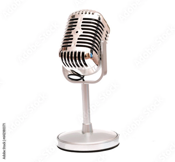 Fototapeta retro microphone isolated on transparent no background png