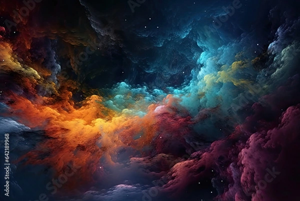 Fototapeta  colorful Sky cloud patterns like smokey effect nebula form galaxy universe
