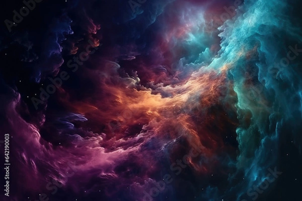 Fototapeta nebula sky patterns with colorful smokey clouds 