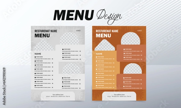 Fototapeta Restaurant cafe menu template design on chalkboard background vector illustration. Social media marketing web banner template design.
