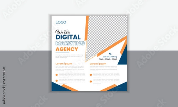 Fototapeta Business social media post Corporate social poster design. Template vector illustration template in  modern Graphic design. Layout with round graphic elements 1000x1000 size. Business corporate design