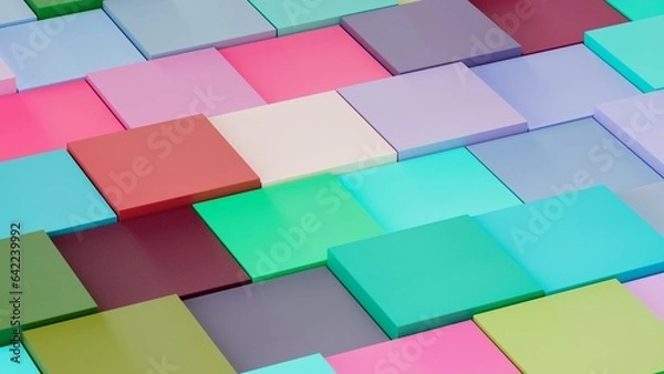 Obraz abstract colored rectangle shapes. 3d illustration background