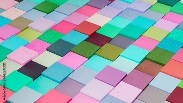 Obraz abstract colored rectangle shapes. 3d illustration background