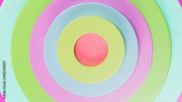 Obraz Colored circles wallpaper banner backgound. 3d illustration
