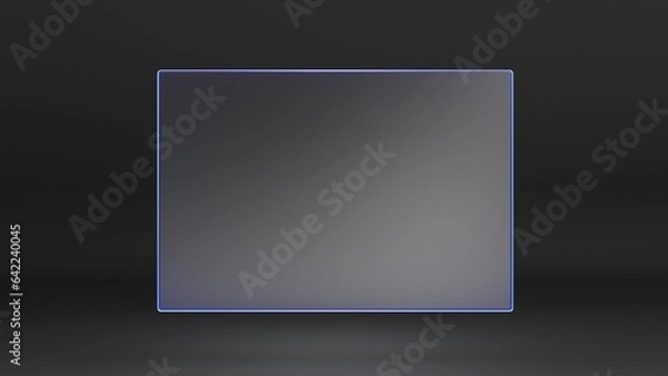 Obraz Rectangle rough glass shape with dark elegant background. 3d illustration