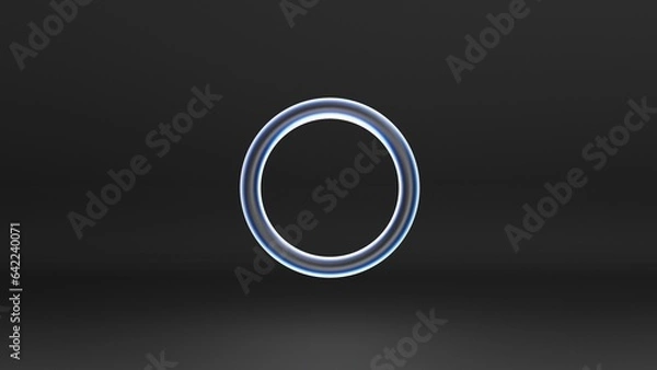 Obraz circular rough glass shape with dark elegant background. 3d illustration
