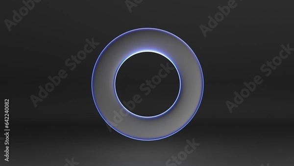 Fototapeta circular rough glass shape with dark elegant background. 3d illustration