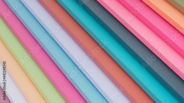 Obraz colorful lines on 45 angle 3d illustration background.