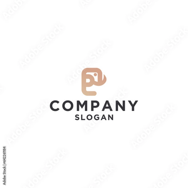 Fototapeta Abstract elephant vector logo design