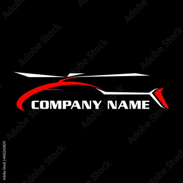 Fototapeta simple and premium helicopter vector logo