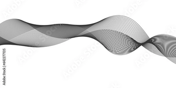 Fototapeta abstract Design elements. Wave of many gray lines. Abstract wavy stripes on white background isolated.Colourful shiny waves with lines created using Blend Tool,	