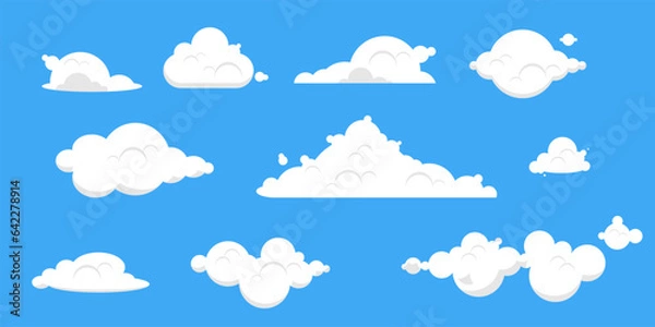 Fototapeta Clouds Vector Illustration Art in Different Shape