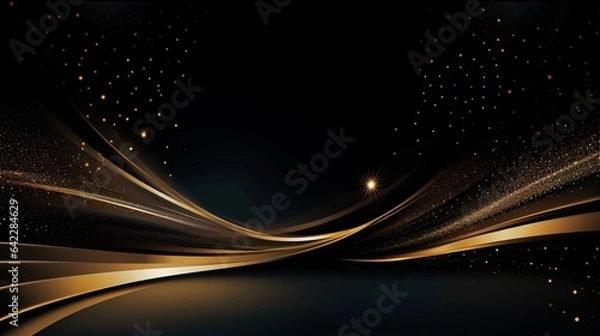 Obraz Blue glowing lines curve and burst in a futuristic, abstract design