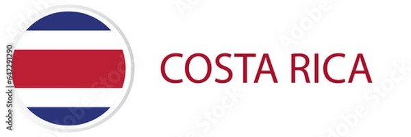 Fototapeta Costa Rica flag in web button, button icons.