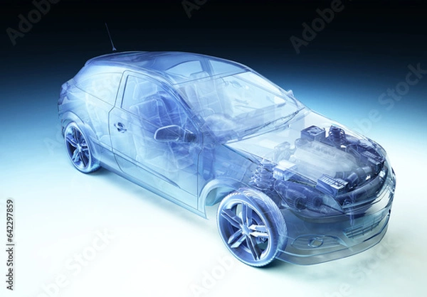 Fototapeta Transparent model cars.