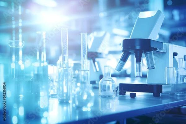 Obraz Medical science experiment with microscope