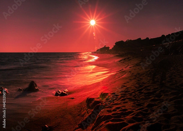 Fototapeta sunset on the beach