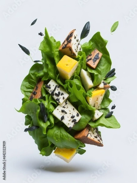 Obraz salad with cheese and olives