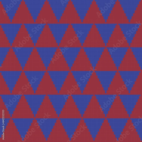 Obraz Red Argyle Fair Isle Seamless Pattern Design