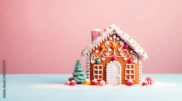 Obraz gingerbread house with christmas tree