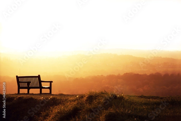 Obraz Bench and sundown.