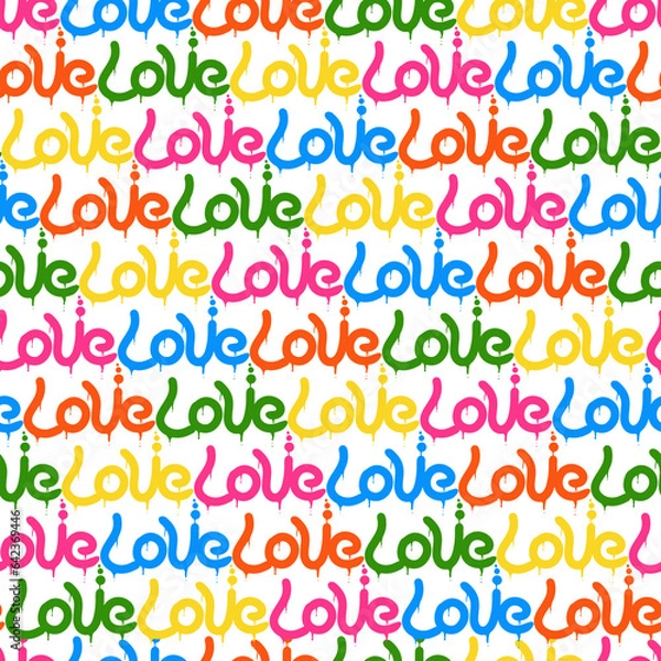 Obraz Hippie psychedelic Seamless Pattern. Hand Drawn Seamless Pattern	