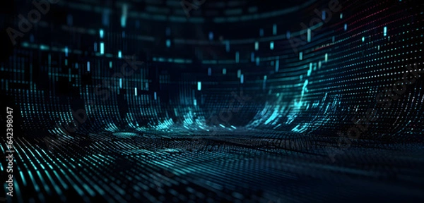 Obraz Abstract binary code running background