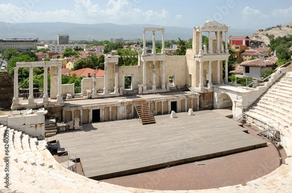 Fototapeta Fragment of the ancient amphitheater, Plovdiv, Bulgaria
