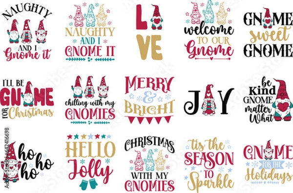Obraz Christmas Gnomes SVG Bundle
