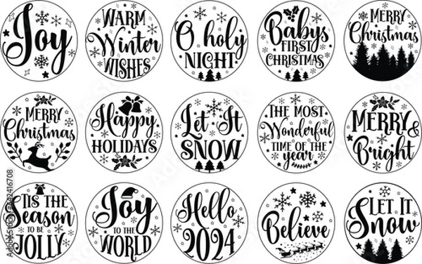 Obraz Christmas ornament svg bundle