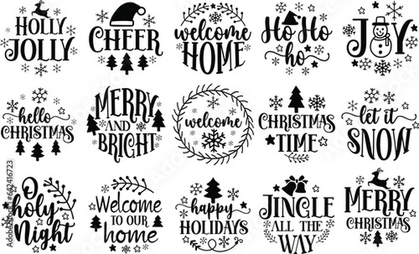 Obraz Christmas Round Signs Bundle