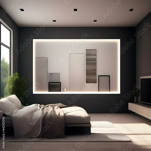 Obraz Bedroom design created with modern lines