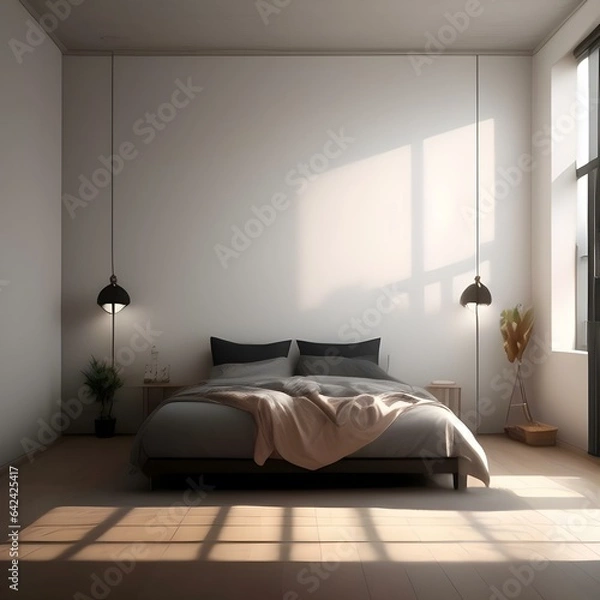 Obraz A modern bedroom empty wall