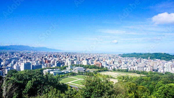 Obraz 松山城から見た松山市の街並み