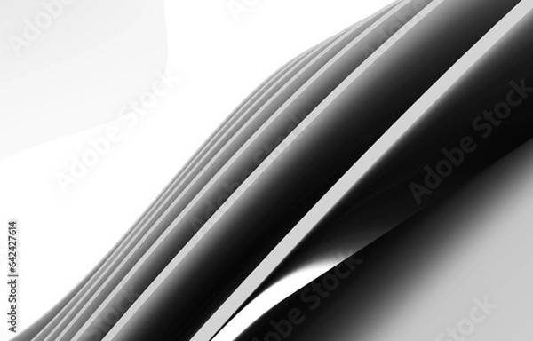 Obraz Abstract geometric white-gray background, 3d render