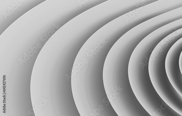 Obraz Dynamically curved lines, black and white abstract background, 3d rendering