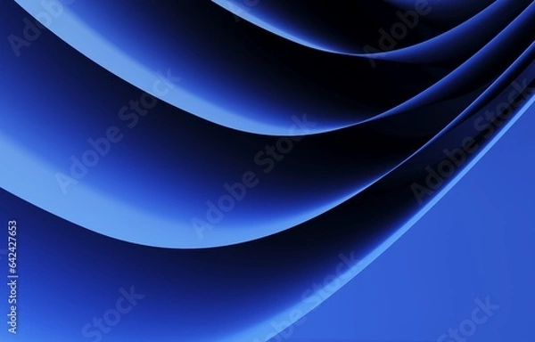 Obraz Blue abstract background with curved lines, 3d render