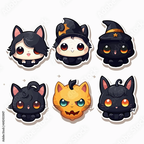 Fototapeta Mysterious Halloween characters bring autumn enchantment. AI Generation.