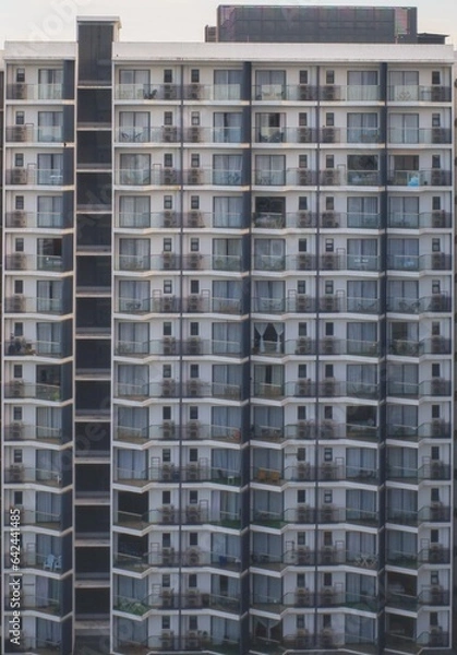 Fototapeta Close up view of condominium showing balcony