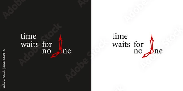 Fototapeta Time waits for no one. Clock image. No Time. Time is running out. Clockwise representation