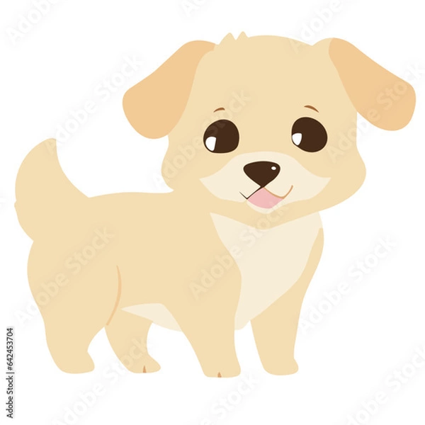 Fototapeta cheerful cartoon dog, a cute and happy puppy, in a playful and fun illustration