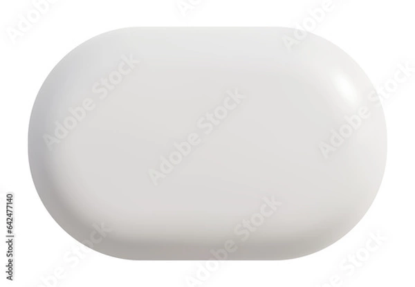 Obraz 3D realistic white oval button illustration