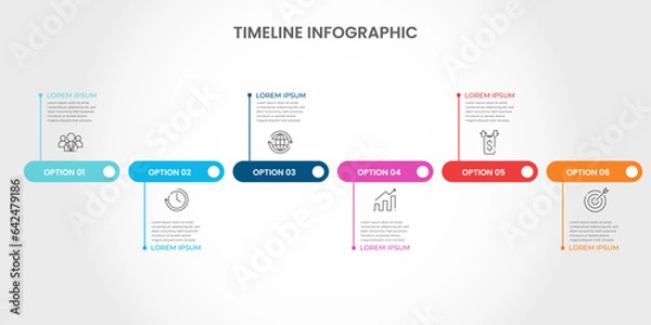 Fototapeta Infographic template for business. Modern Timeline.