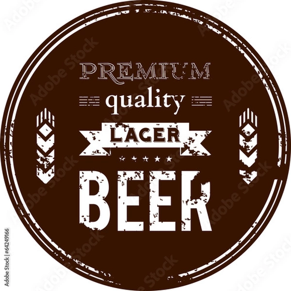 Obraz Vector design of beer сoaster with ears of barley