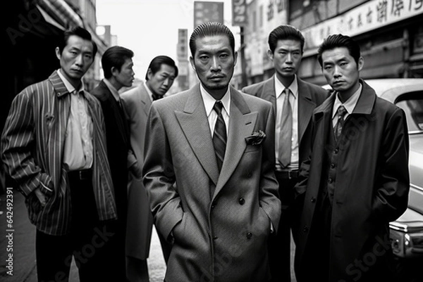 Obraz Portrait of a enigmatic Japanese business man with character and experience.